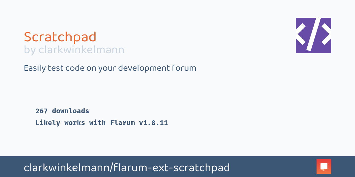 Scratchpad by clarkwinkelmann Flarum